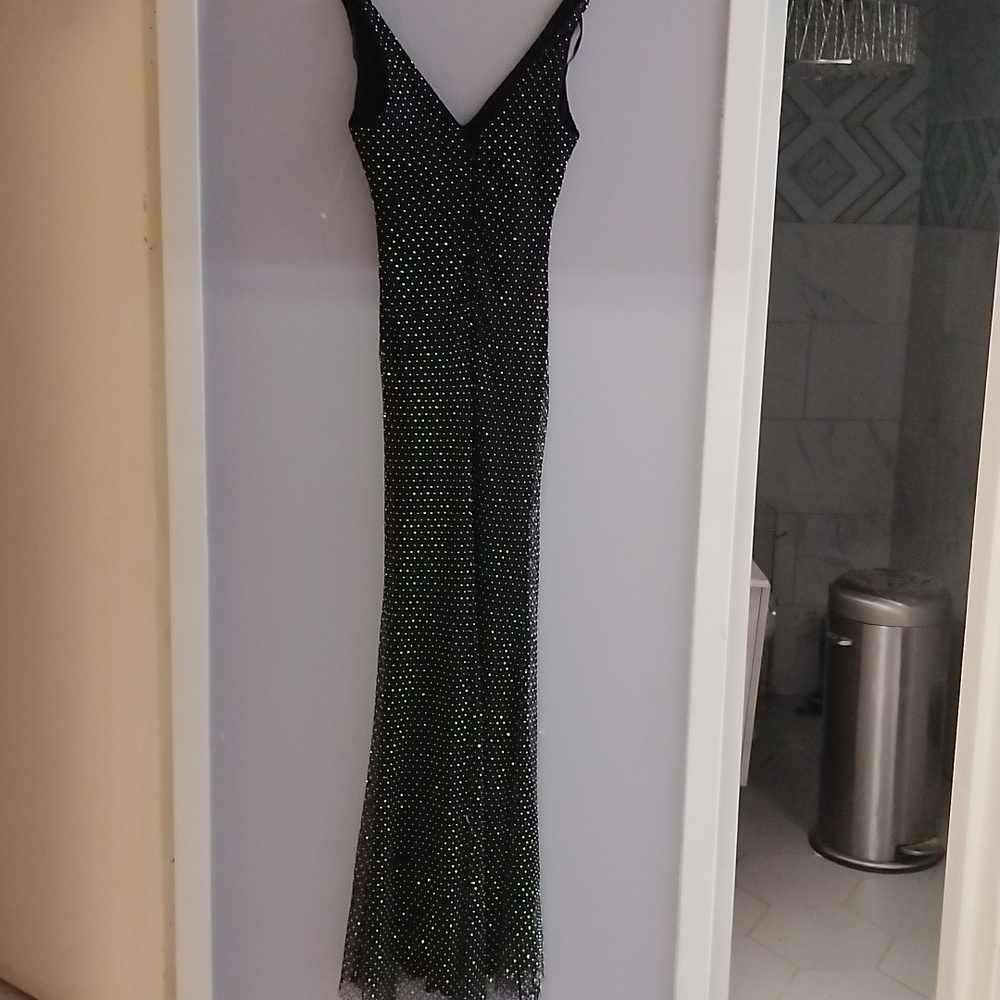 Rhinestone Black Dress Bessie & Adams